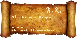 Nádudvari Kinga névjegykártya